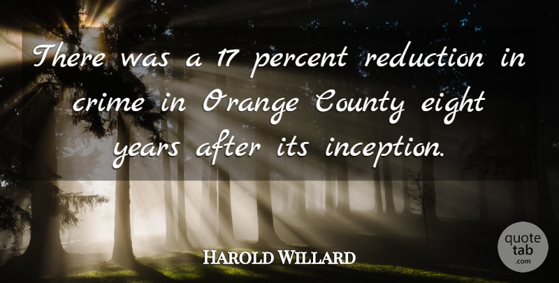 Harold Willard Quote About County, Crime, Eight, Orange, Percent: There Was A 17 Percent...