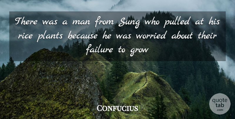 Confucius Quote About Failure, Grow, Man, Plants, Pulled: There Was A Man From...