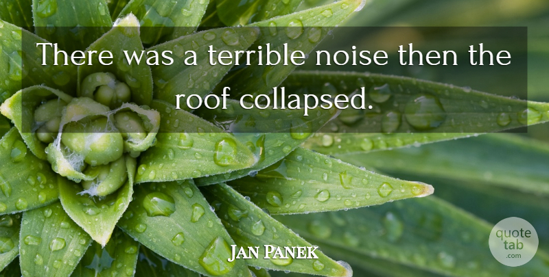 Jan Panek Quote About Noise, Roof, Terrible: There Was A Terrible Noise...
