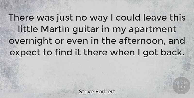 Steve Forbert Quote About Guitar, Afternoon, Littles: There Was Just No Way...