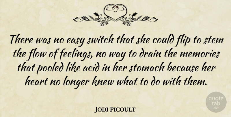 Jodi Picoult Quote About Memories, Heart, Feelings: There Was No Easy Switch...
