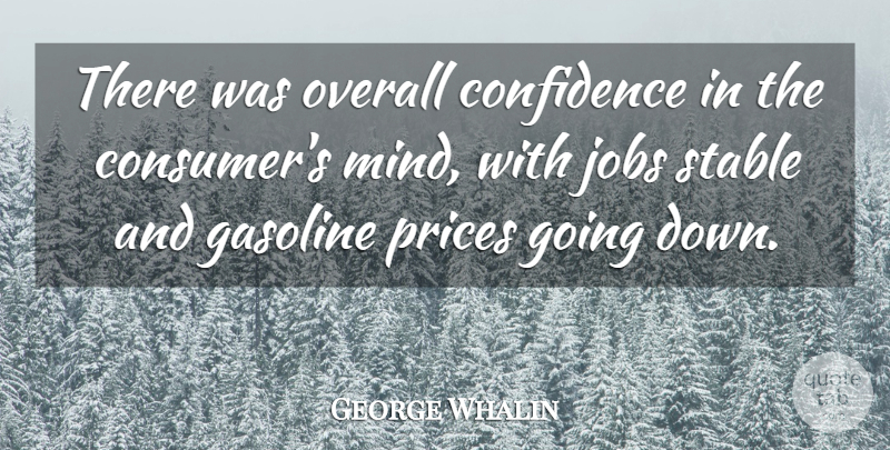 George Whalin Quote About Confidence, Gasoline, Jobs, Overall, Prices: There Was Overall Confidence In...