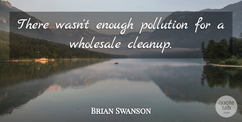Brian Swanson Quote About Pollution, Wholesale: There Wasnt Enough Pollution For...