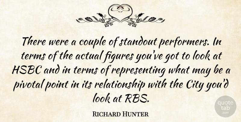 Richard Hunter Quote About Actual, City, Couple, Figures, Pivotal: There Were A Couple Of...