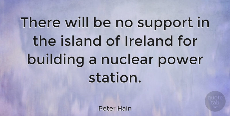 Peter Hain Quote About Islands, Support, Nuclear: There Will Be No Support...