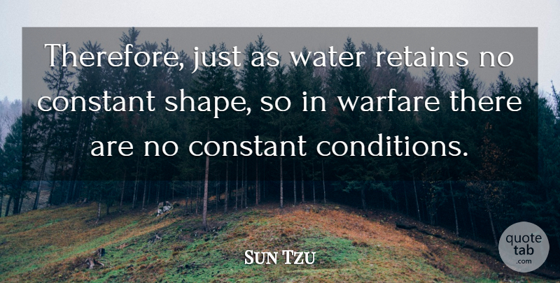 Sun Tzu Quote About Art Of War, Water, Shapes: Therefore Just As Water Retains...