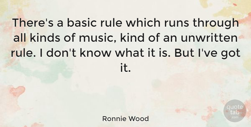 Ronnie Wood Quote About Music, Running, Kind: Theres A Basic Rule Which...