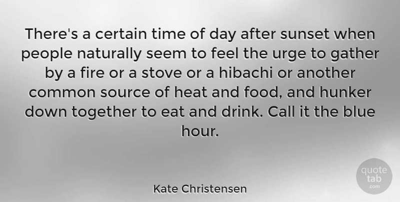 Kate Christensen Quote About Blue, Call, Certain, Common, Eat: Theres A Certain Time Of...