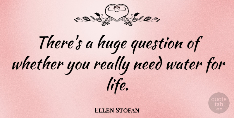 Ellen Stofan Quote About Huge, Life, Whether: Theres A Huge Question Of...