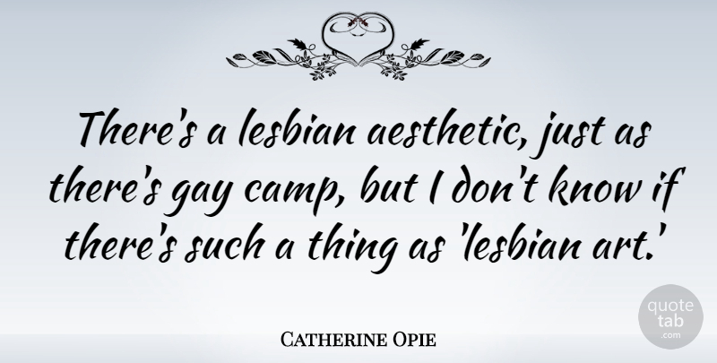 Catherine Opie Quote About Art, Gay, Aesthetic: Theres A Lesbian Aesthetic Just...