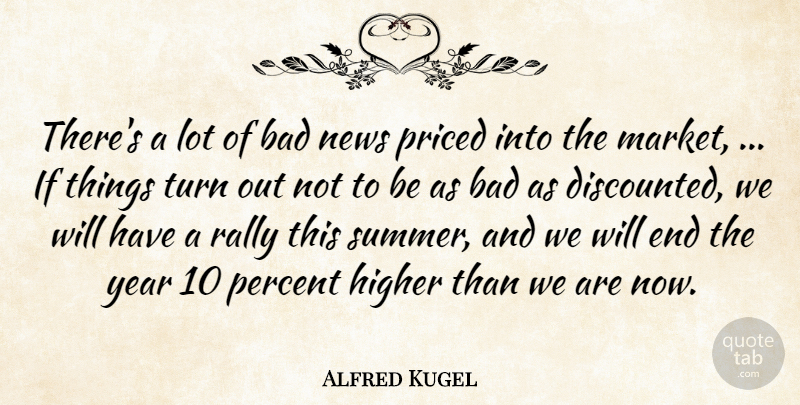 Alfred Kugel Quote About Bad, Higher, News, Percent, Rally: Theres A Lot Of Bad...