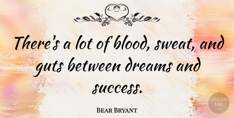 Bear Bryant Quote About Motivational, Leadership, Basketball: Theres A Lot Of Blood...