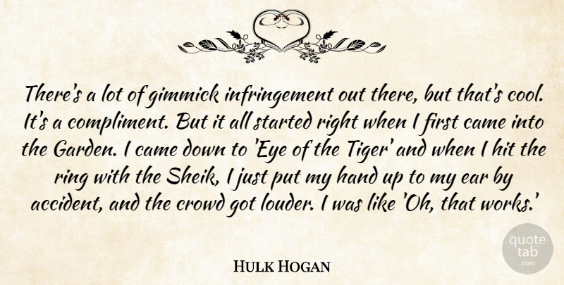 Hulk Hogan Quote About Eye, Garden, Hands: Theres A Lot Of Gimmick...