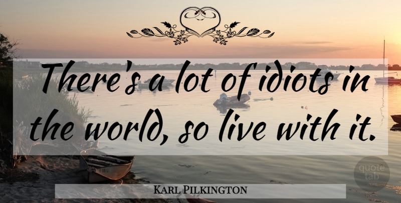 Karl Pilkington Quote About World, Idiot: Theres A Lot Of Idiots...