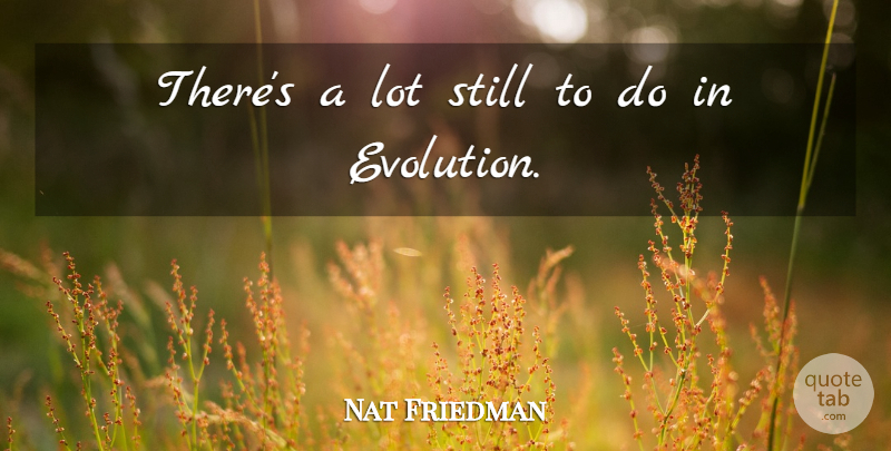 Nat Friedman Quote About American Businessman, Evolution: Theres A Lot Still To...