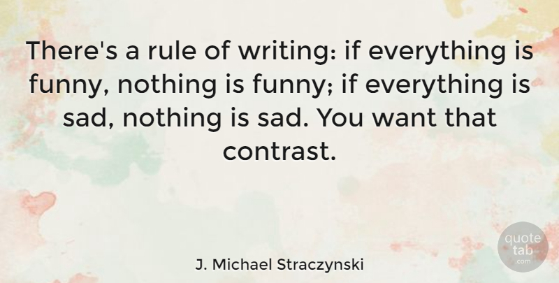 J. Michael Straczynski Quote About Writing, Want, Contrast: Theres A Rule Of Writing...