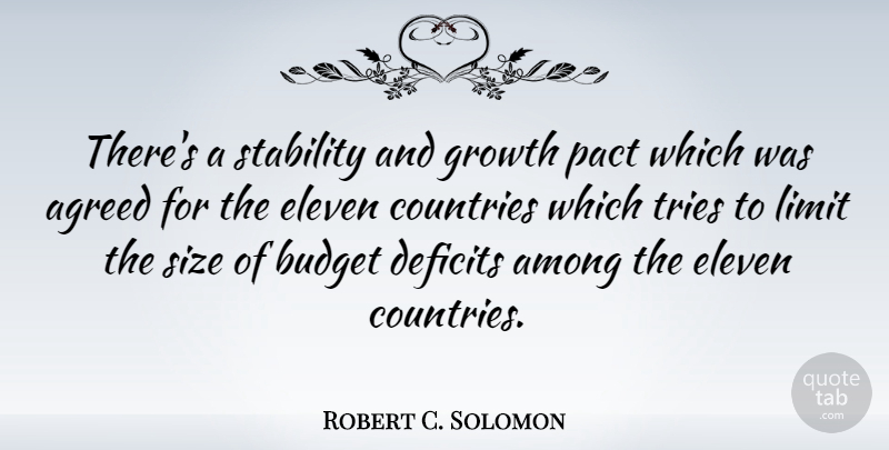 Robert C. Solomon Quote About Country, Growth, Trying: Theres A Stability And Growth...