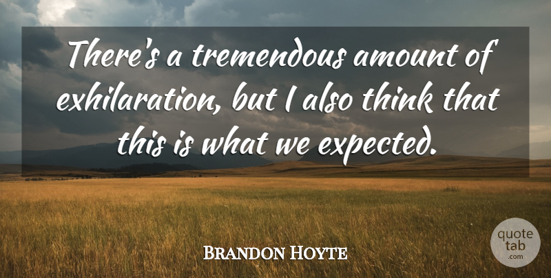 Brandon Hoyte Quote About Amount, Tremendous: Theres A Tremendous Amount Of...
