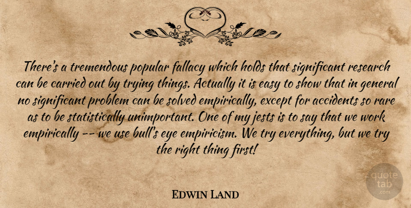 Edwin Land Quote About Eye, Trying, Use: Theres A Tremendous Popular Fallacy...
