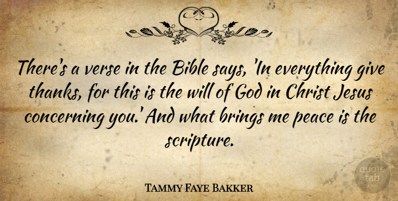 Tammy Faye Bakker Quote About Jesus, Giving, Scripture: Theres A Verse In The...