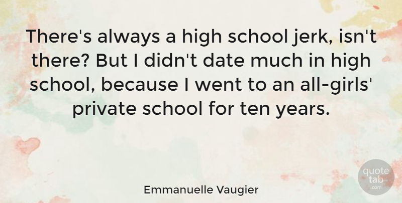 Emmanuelle Vaugier Quote About School, Ten: Theres Always A High School...
