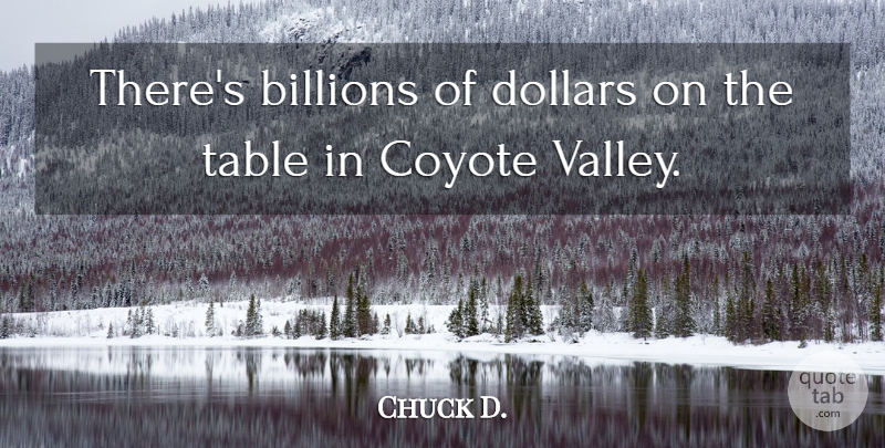 Chuck D. Quote About Billions, Coyote, Dollars, Table: Theres Billions Of Dollars On...