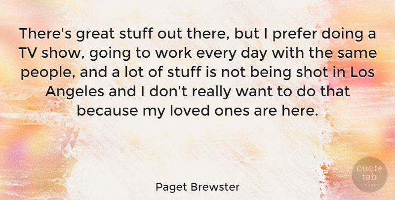 Paget Brewster Quote About Tv Shows, People, Want: Theres Great Stuff Out There...