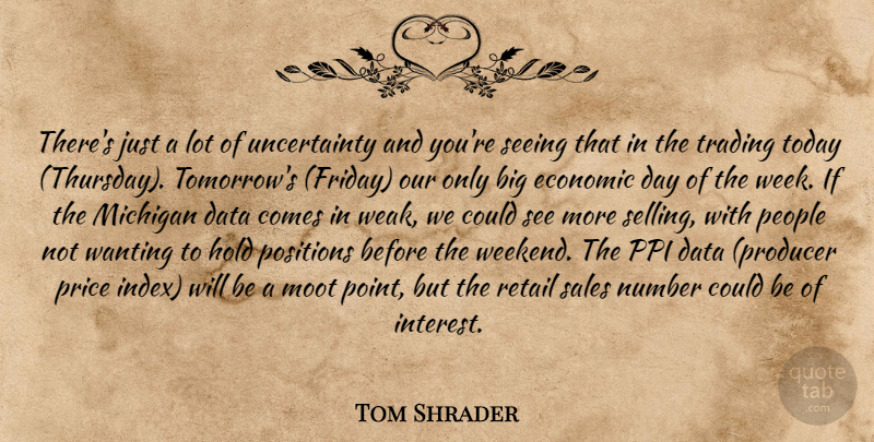 Tom Shrader Quote About Data, Economic, Hold, Michigan, Number: Theres Just A Lot Of...