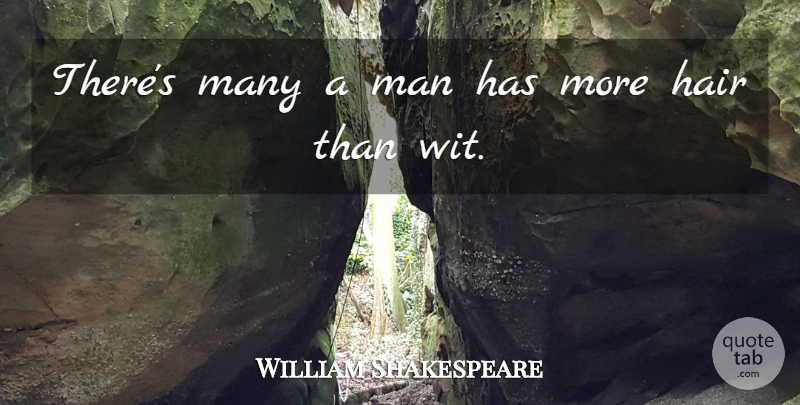 William Shakespeare Quote About Men, Hair, Wit: Theres Many A Man Has...