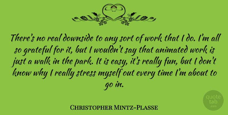 Christopher Mintz-Plasse Quote About Animated, Downside, Grateful, Sort, Time: Theres No Real Downside To...