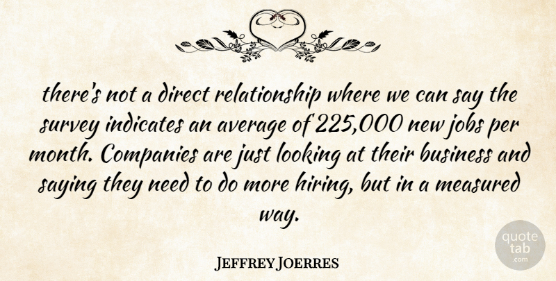 Jeffrey Joerres Quote About Average, Business, Companies, Direct, Jobs: Theres Not A Direct Relationship...