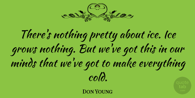 Don Young Quote About Ice, Mind, Cold: Theres Nothing Pretty About Ice...