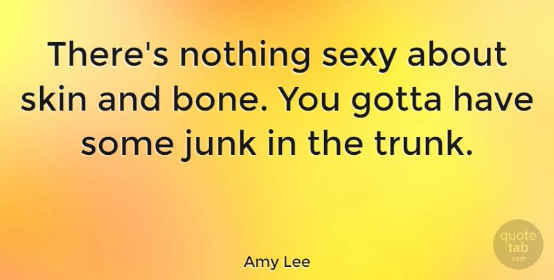 Amy Lee Quote About Sexy, Skins, Skin And Bones: Theres Nothing Sexy About Skin...