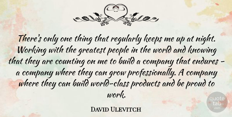 David Ulevitch Quote About Build, Company, Counting, Endures, Grow: Theres Only One Thing That...
