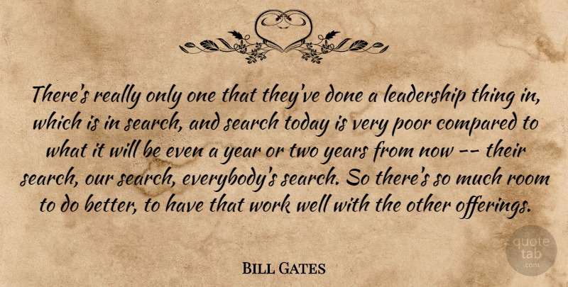 Bill Gates Quote About Compared, Leadership, Poor, Room, Search: Theres Really Only One That...