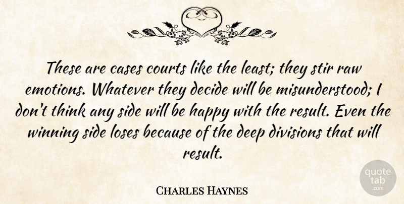 Charles Haynes Quote About Cases, Courts, Decide, Deep, Divisions: These Are Cases Courts Like...