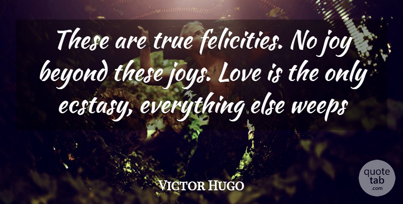 Victor Hugo Quote About Love Is, Joy, Felicity: These Are True Felicities No...