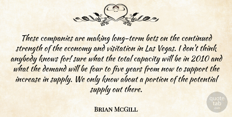 Brian McGill Quote About Anybody, Bets, Capacity, Companies, Continued: These Companies Are Making Long...