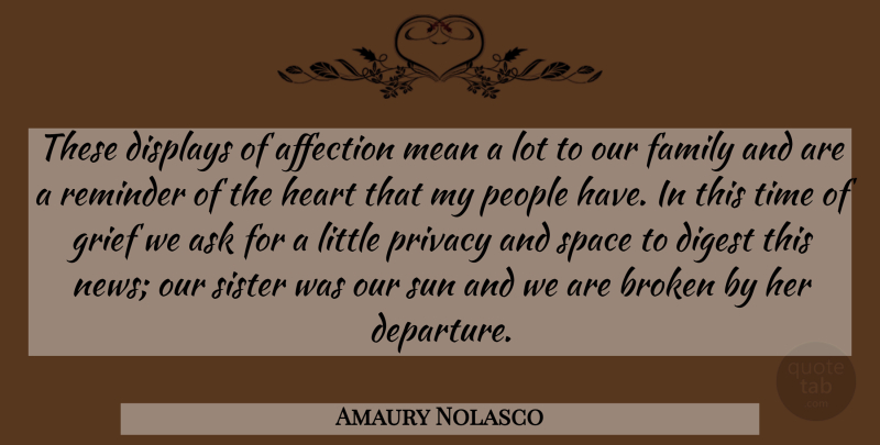 Amaury Nolasco Quote About Affection, Ask, Broken, Digest, Family: These Displays Of Affection Mean...