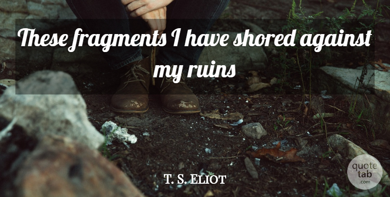 T. S. Eliot Quote About Age, Ruins, Nostalgia: These Fragments I Have Shored...