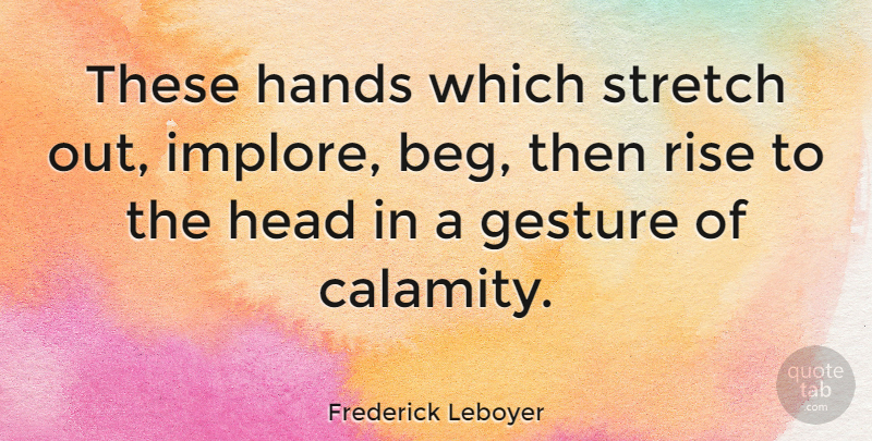 Frederick Leboyer Quote About American Businessman, Gesture, Stretch: These Hands Which Stretch Out...
