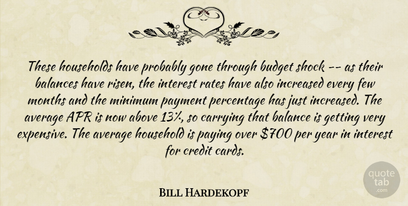 Bill Hardekopf Quote About Above, Average, Balances, Budget, Carrying: These Households Have Probably Gone...