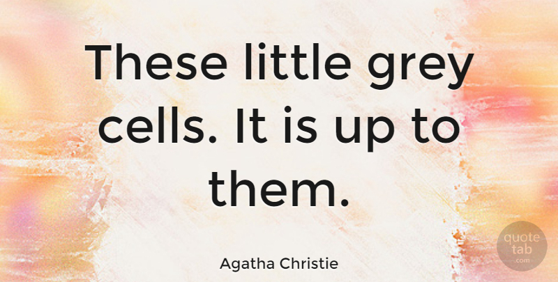Agatha Christie Quote About Cells, Littles, Literature: These Little Grey Cells It...