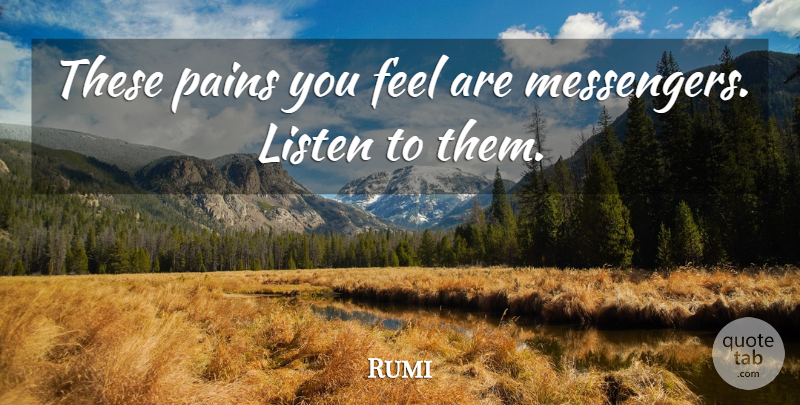 Rumi Quote About Inspirational, Spiritual, Pain: These Pains You Feel Are...
