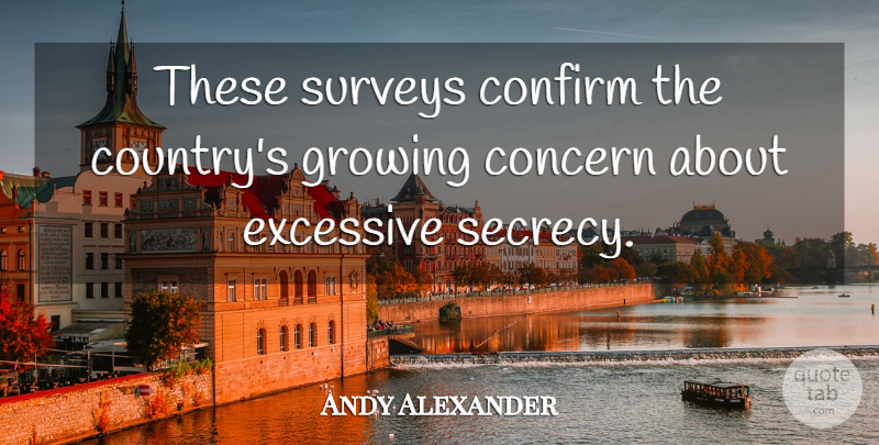 Andy Alexander Quote About Concern, Confirm, Excessive, Growing: These Surveys Confirm The Countrys...