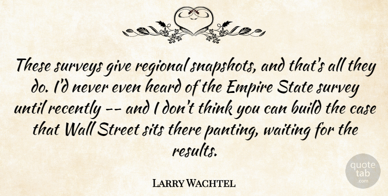 Larry Wachtel Quote About Build, Case, Empire, Heard, Recently: These Surveys Give Regional Snapshots...