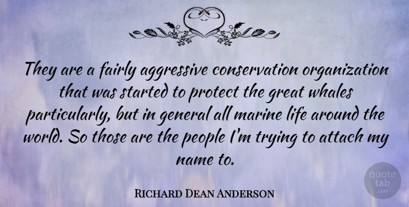 Richard Dean Anderson Quote About Marine, Whales, Names: They Are A Fairly Aggressive...