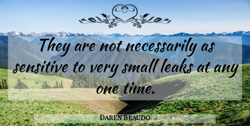 Daren Beaudo Quote About Leaks, Sensitive, Small: They Are Not Necessarily As...