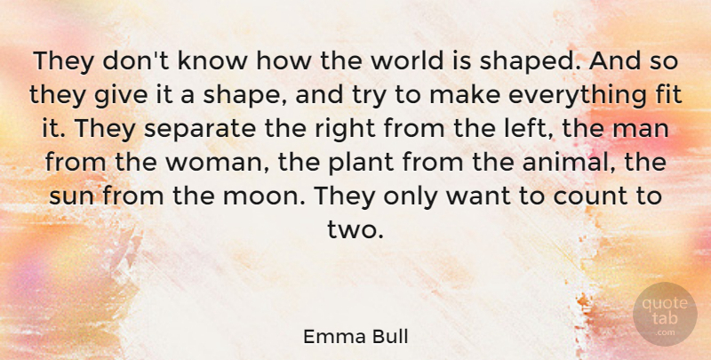 Emma Bull Quote About Count, Fit, Man, Plant, Separate: They Dont Know How The...