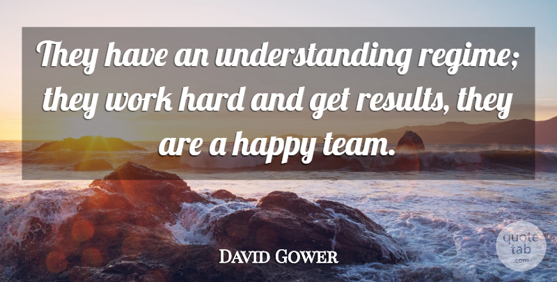 David Gower Quote About English Athlete, Hard, Understanding, Work: They Have An Understanding Regime...